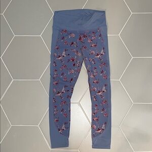 Fabletics Women's Floral Leggings in Blue and Red